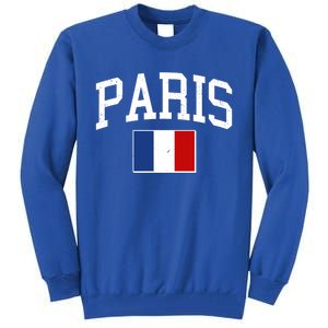 Sporty Paris France Flag Logo Sports Fan Tall Sweatshirt