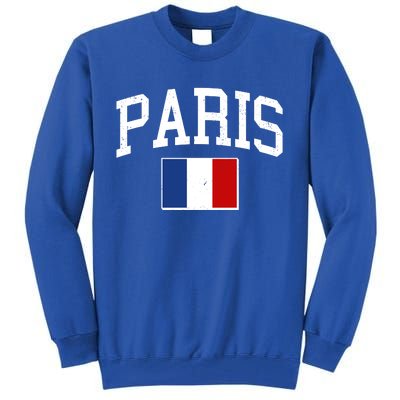 Sporty Paris France Flag Logo Sports Fan Tall Sweatshirt