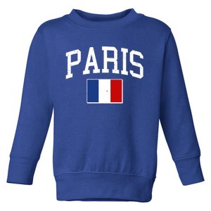 Sporty Paris France Flag Logo Sports Fan Toddler Sweatshirt