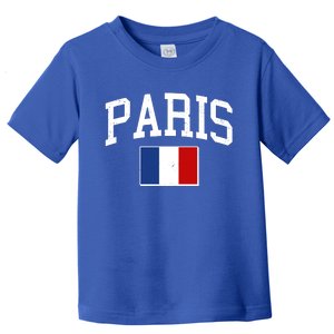 Sporty Paris France Flag Logo Sports Fan Toddler T-Shirt