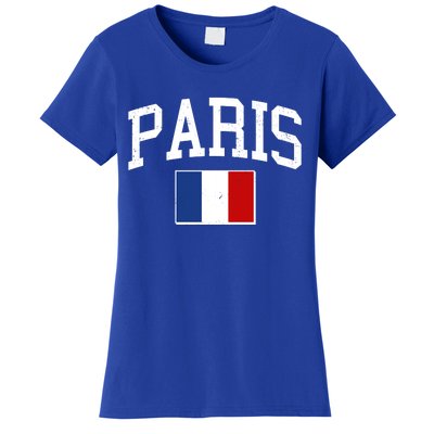 Sporty Paris France Flag Logo Sports Fan Women's T-Shirt