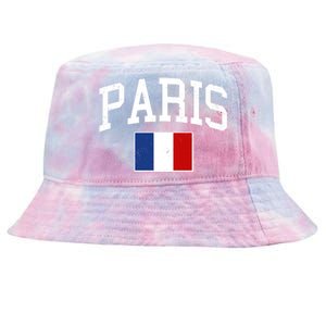 Sporty Paris France Flag Logo Sports Fan Tie-Dyed Bucket Hat