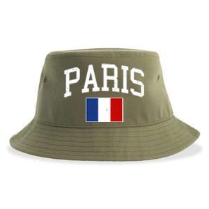 Sporty Paris France Flag Logo Sports Fan Sustainable Bucket Hat