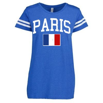 Sporty Paris France Flag Logo Sports Fan Enza Ladies Jersey Football T-Shirt