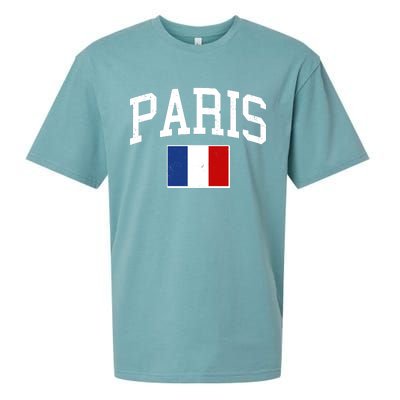 Sporty Paris France Flag Logo Sports Fan Sueded Cloud Jersey T-Shirt