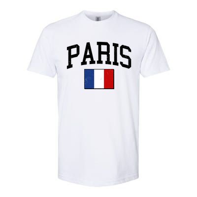 Sporty Paris France Flag Logo Sports Fan Softstyle® CVC T-Shirt