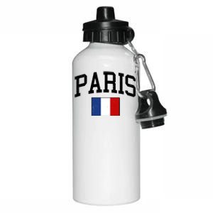 Sporty Paris France Flag Logo Sports Fan Aluminum Water Bottle