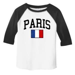 Sporty Paris France Flag Logo Sports Fan Toddler Fine Jersey T-Shirt