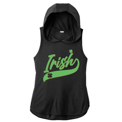 Sporty St. Patrick's Day Irish Logo Ladies PosiCharge Tri-Blend Wicking Draft Hoodie Tank