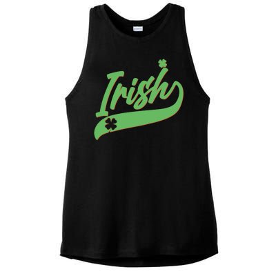 Sporty St. Patrick's Day Irish Logo Ladies PosiCharge Tri-Blend Wicking Tank