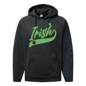 Sporty St. Patrick's Day Irish Logo Performance Fleece Hoodie