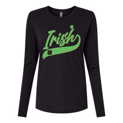 Sporty St. Patrick's Day Irish Logo Womens Cotton Relaxed Long Sleeve T-Shirt