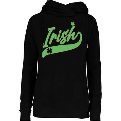 Sporty St. Patrick's Day Irish Logo Womens Funnel Neck Pullover Hood