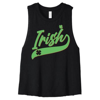 Sporty St. Patrick's Day Irish Logo Women's Racerback Cropped Tank