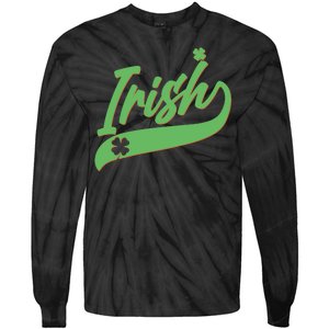 Sporty St. Patrick's Day Irish Logo Tie-Dye Long Sleeve Shirt