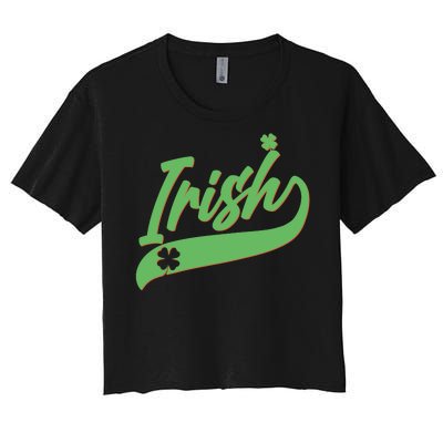 Sporty St. Patrick's Day Irish Logo Women's Crop Top Tee