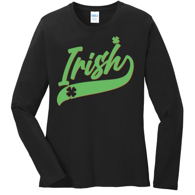 Sporty St. Patrick's Day Irish Logo Ladies Long Sleeve Shirt