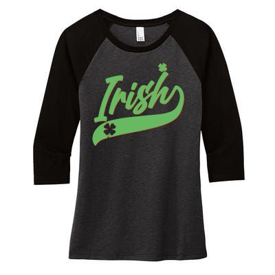 Sporty St. Patrick's Day Irish Logo Women's Tri-Blend 3/4-Sleeve Raglan Shirt