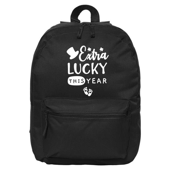 St Pattys Pregnancy Announcement St Patricks Day Pregnant Premium 16 in Basic Backpack