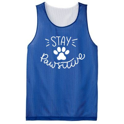 Stay Pawsitive (Positive) Gift Mesh Reversible Basketball Jersey Tank