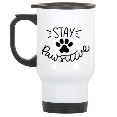 Stay Pawsitive (Positive) Gift Stainless Steel Travel Mug