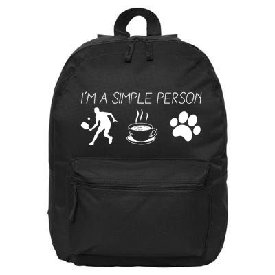 Simple Pickleball Player 16 in Basic Backpack