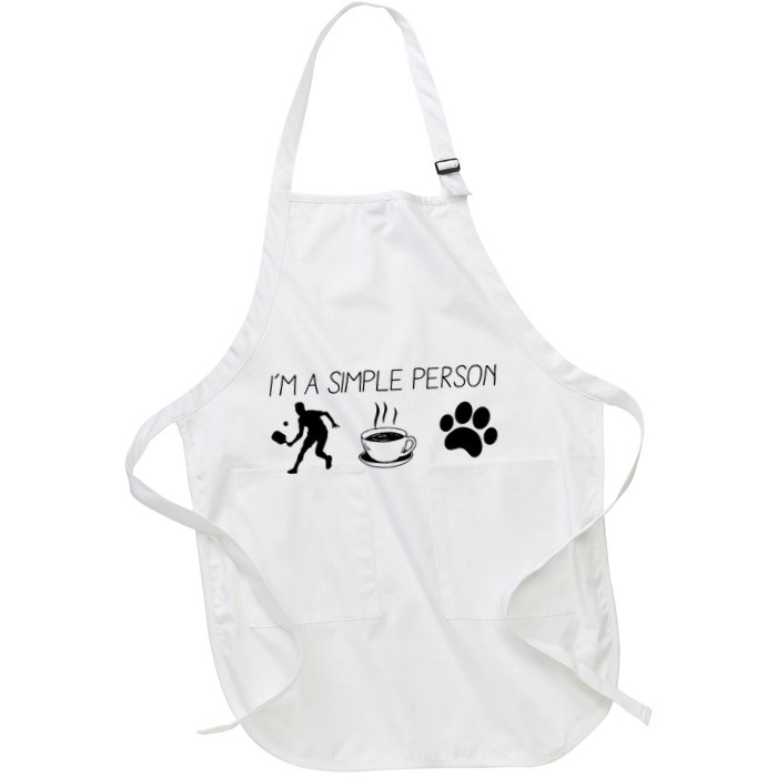 Simple Pickleball Player Full-Length Apron With Pockets