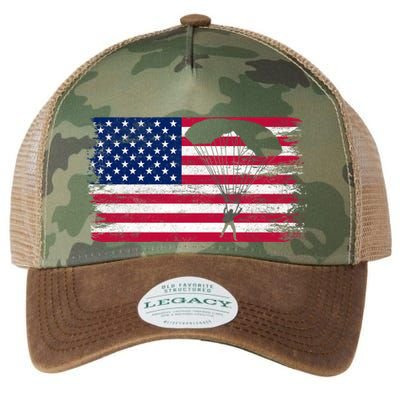 Sky Paraglider Paramotor Paragliding American Flag Skydiving Gift Legacy Tie Dye Trucker Hat
