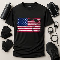 Sky Paraglider Paramotor Paragliding American Flag Skydiving Gift Cooling Performance Crew T-Shirt