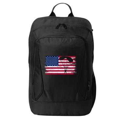 Sky Paraglider Paramotor Paragliding American Flag Skydiving Gift City Backpack