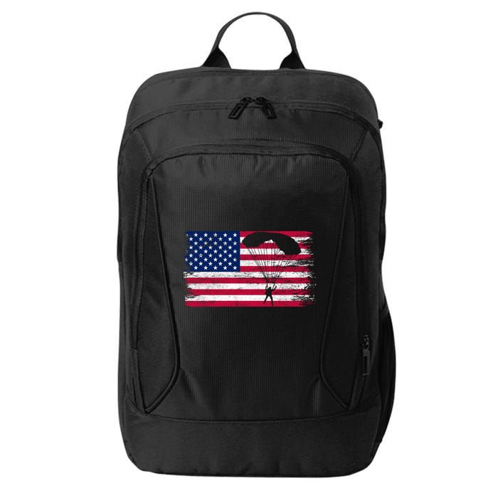 Sky Paraglider Paramotor Paragliding American Flag Skydiving Gift City Backpack