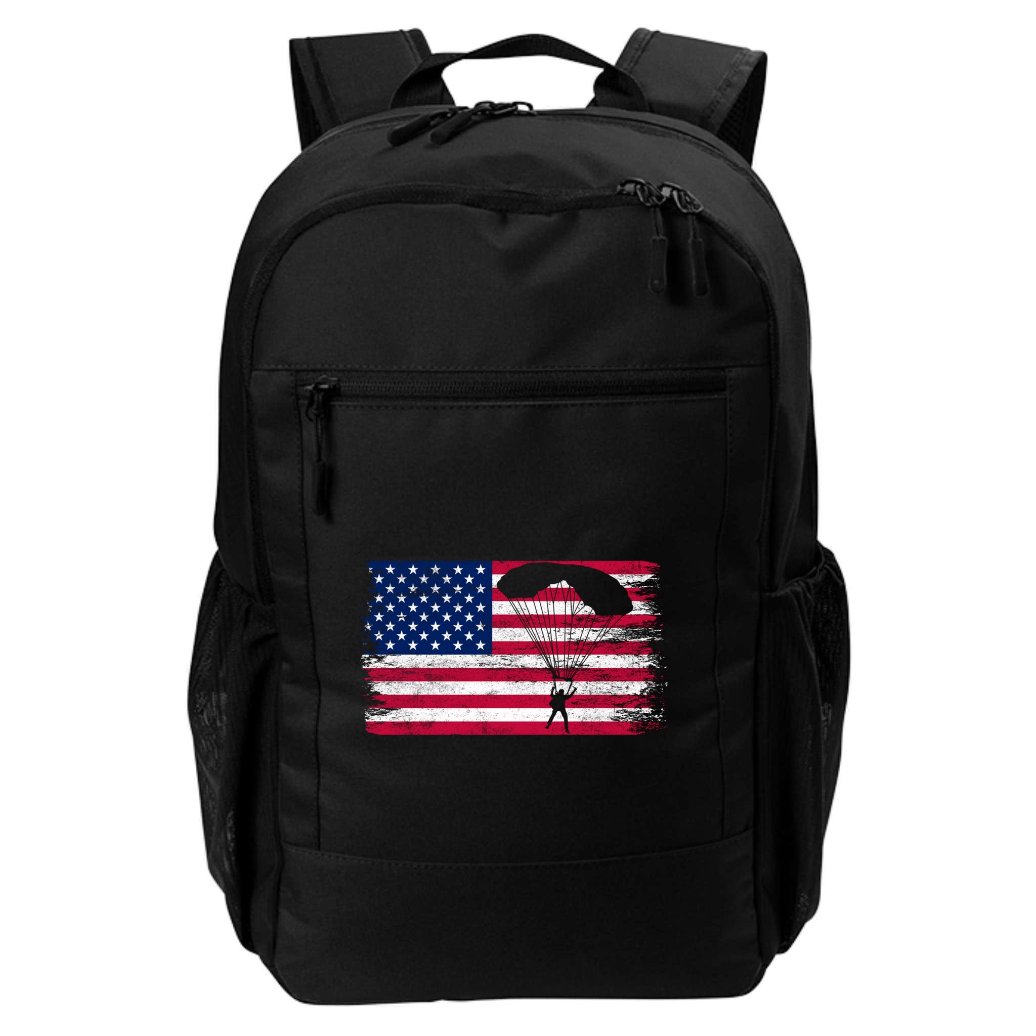 Sky Paraglider Paramotor Paragliding American Flag Skydiving Gift Backpack