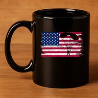 Sky Paraglider Paramotor Paragliding American Flag Skydiving Gift 11oz C Handle Ceramic Mug