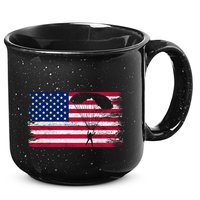 Sky Paraglider Paramotor Paragliding American Flag Skydiving Gift 15oz Campfire Ceramic Mug