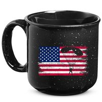 Sky Paraglider Paramotor Paragliding American Flag Skydiving Gift 15oz Campfire Ceramic Mug