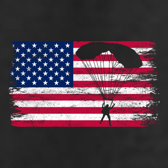 Sky Paraglider Paramotor Paragliding American Flag Skydiving Gift 15oz Campfire Ceramic Mug