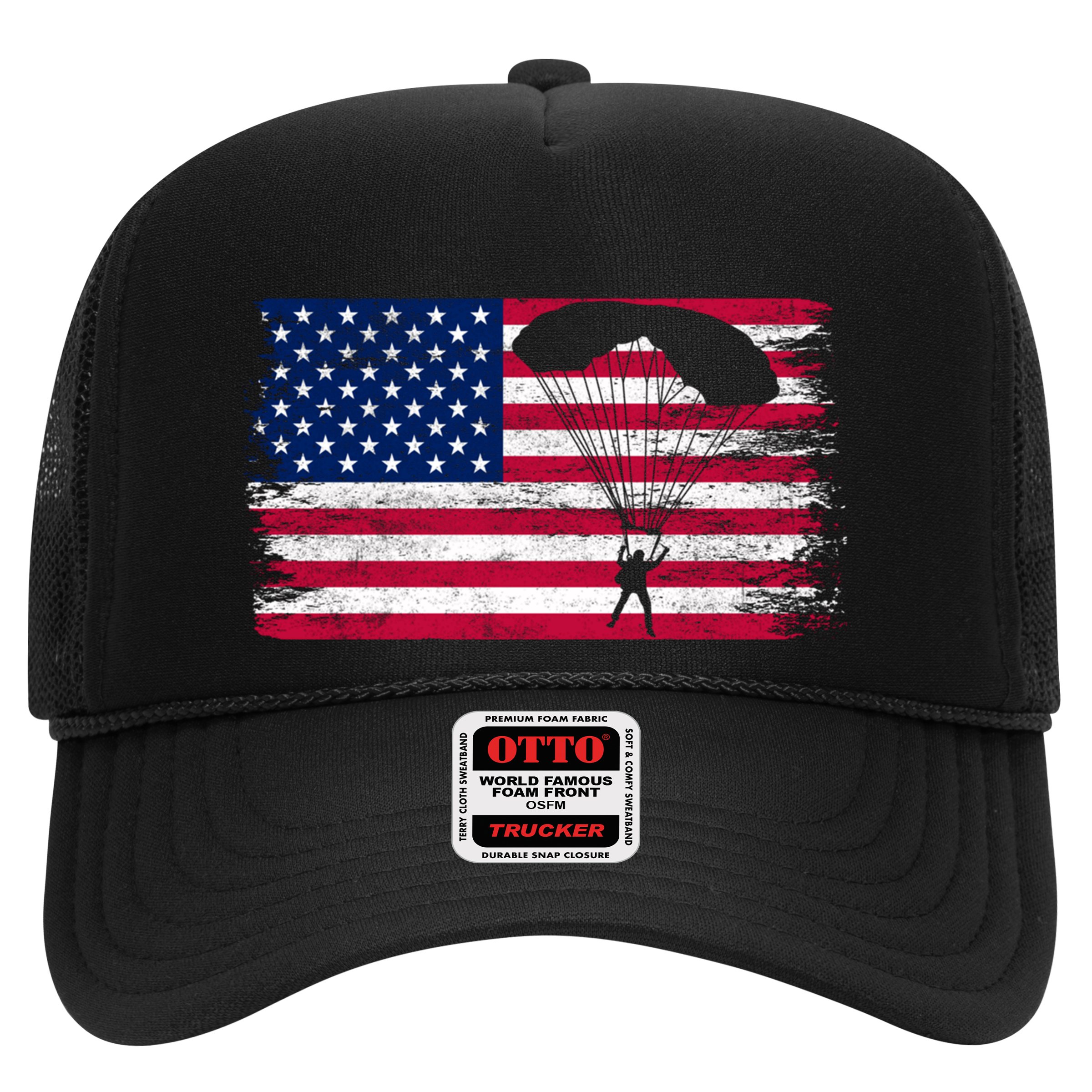 Sky Paraglider Paramotor Paragliding American Flag Skydiving Gift Hat
