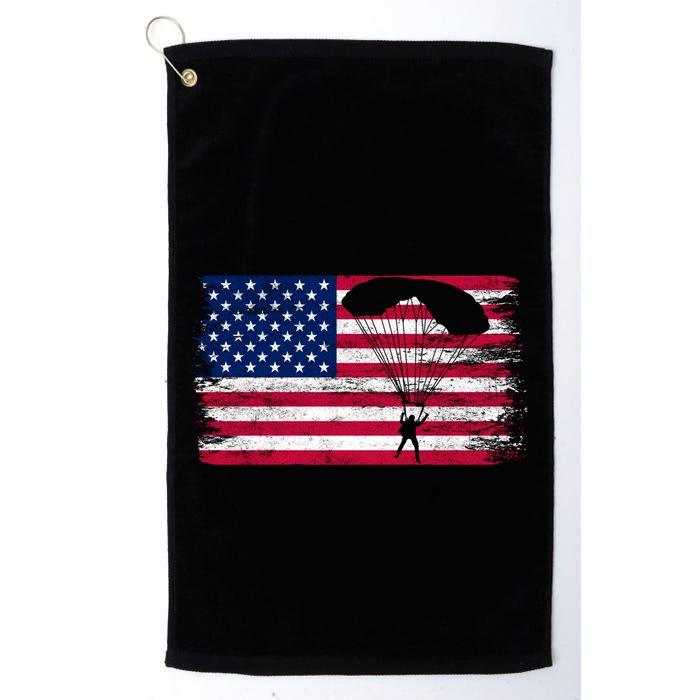 Sky Paraglider Paramotor Paragliding American Flag Skydiving Gift Golf Towel