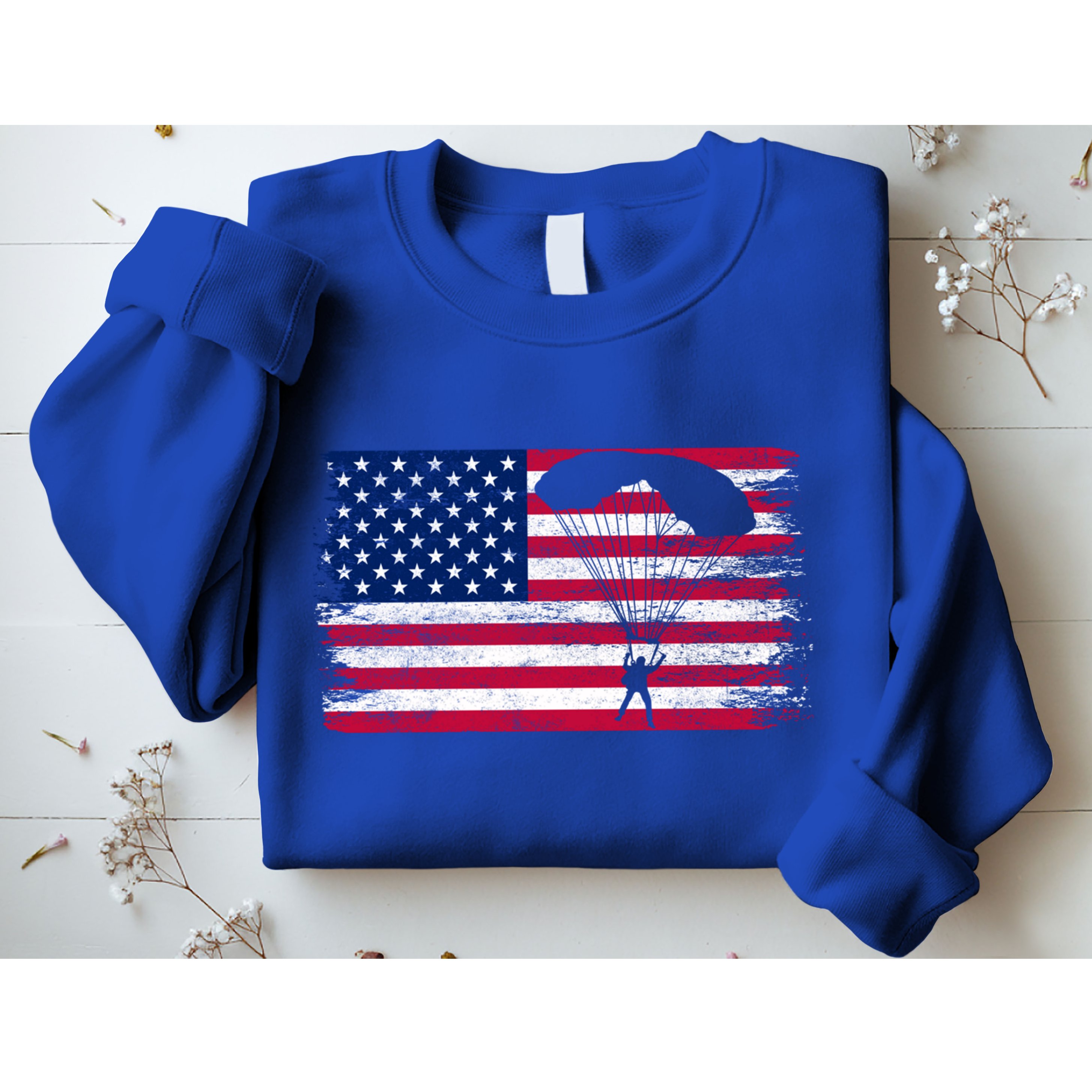 Sky Paraglider Paramotor Paragliding American Flag Skydiving Gift Sweatshirt