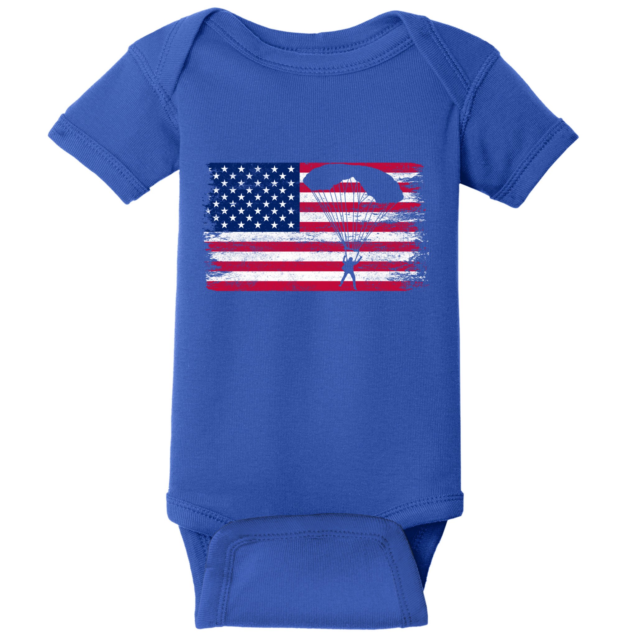 Sky Paraglider Paramotor Paragliding American Flag Skydiving Gift Baby Bodysuit