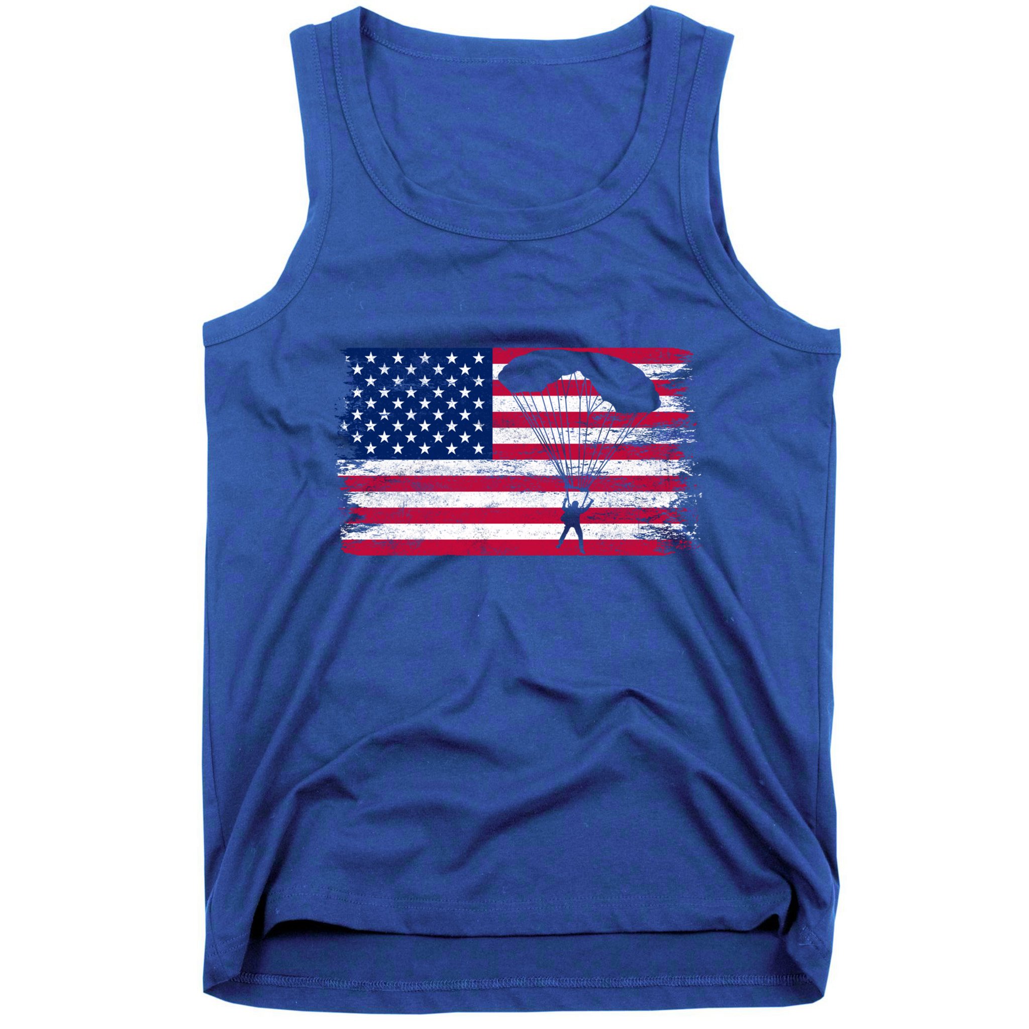 Sky Paraglider Paramotor Paragliding American Flag Skydiving Gift Tank Top