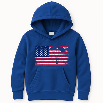 Sky Paraglider Paramotor Paragliding American Flag Skydiving Gift Kids Hoodie