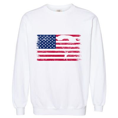 Sky Paraglider Paramotor Paragliding American Flag Skydiving Gift Garment-Dyed Sweatshirt