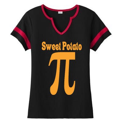 Sweet Potato Pie Math Pun Pi Day Joke Ladies Halftime Notch Neck Tee