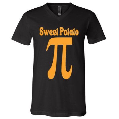 Sweet Potato Pie Math Pun Pi Day Joke V-Neck T-Shirt
