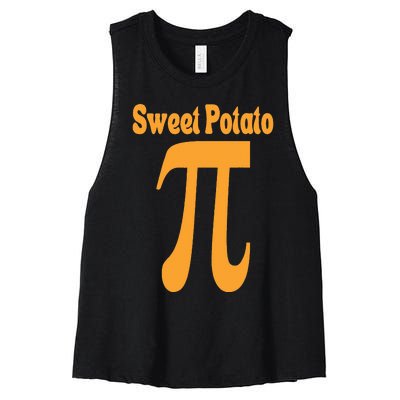 Sweet Potato Pie Math Pun Pi Day Joke Women's Racerback Cropped Tank