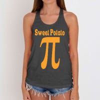 Sweet Potato Pie Math Pun Pi Day Joke Women's Knotted Racerback Tank