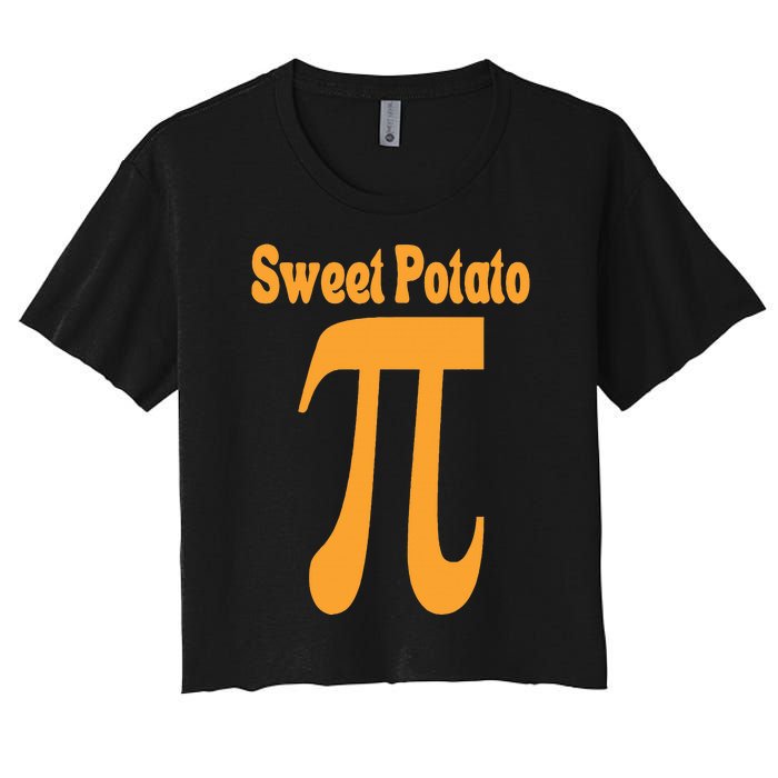 Sweet Potato Pie Math Pun Pi Day Joke Women's Crop Top Tee