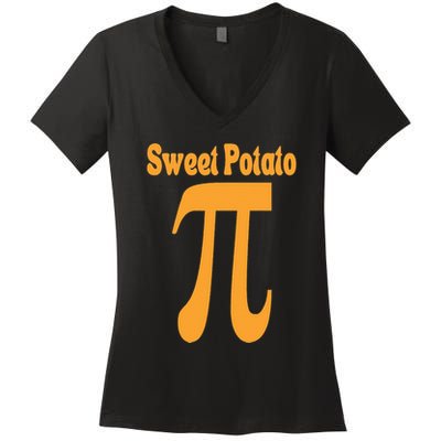 Sweet Potato Pie Math Pun Pi Day Joke Women's V-Neck T-Shirt