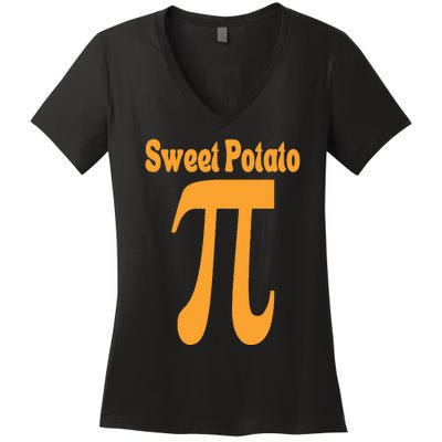 Sweet Potato Pie Math Pun Pi Day Joke Women's V-Neck T-Shirt